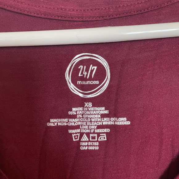 Maroon Tee w/ Pocket - Picture 2 of 3